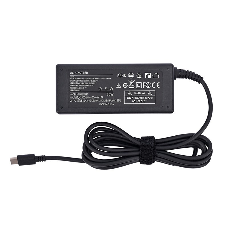 Adaptador de alimentação para laptop tipo c de 65 W com carregamento rápido